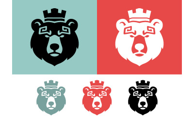 Emblema, simbolo e logo con corona a forma di testa d&amp;#39;orso.