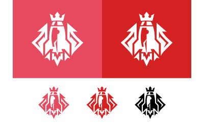 Emblème d&amp;#39;aigle avec couronne et ailes stylisées.