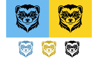 Ferret head logo vector, animal logo
