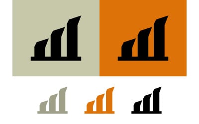 Groeigrafiek-icoon, eenvoudig groen en oranje.