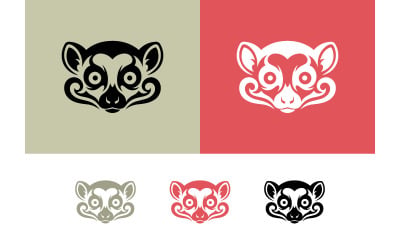 Vector del logotipo de la cabeza de lémur, logotipo de animal