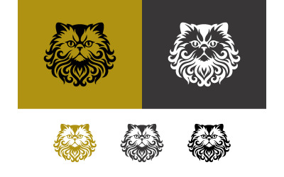 Persian cat head logo vector.