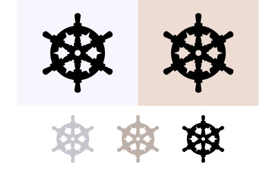 Roue de navire, symbole vintage de voyage et de transport nautique, gris.