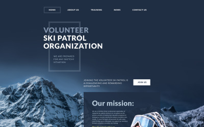 Modelo de site responsivo para esqui