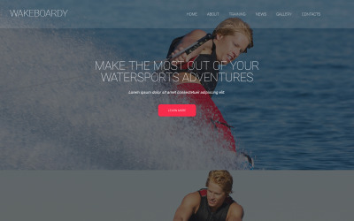 Plantilla de sitio web adaptable de wakeboard
