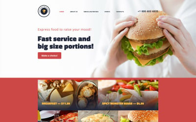 Plantilla web para sitio web de restaurante de comida rápida