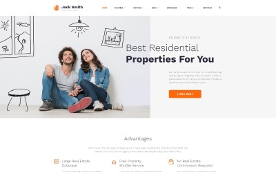 Responsywny szablon strony www Jack Smith - Real Estate Multipage Clean HTML Website Template #57889