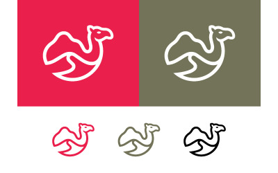 Diseño de logotipo de camello, arte lineal abstracto.