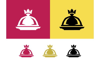 Iconos de campanas de cristal para alimentos en varios colores para restaurantes.
