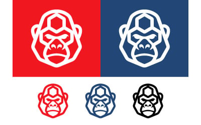 Diseño abstracto del logotipo de la cara de un gorila.