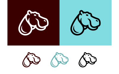 Logotipo sencillo de cabeza de hipopótamo.