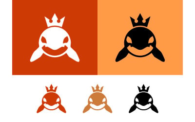 Elemento gráfico del logotipo de la corona de una orca.