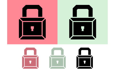 Padlock icons in solid and outline styles.