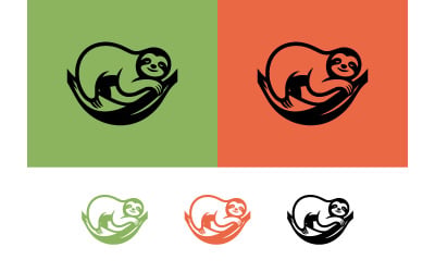 Logotipos de perezosos en ramas de varios colores.