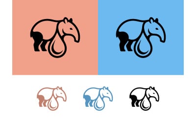 Logotipo de Tapir con gota de agua sobre fondo coral.