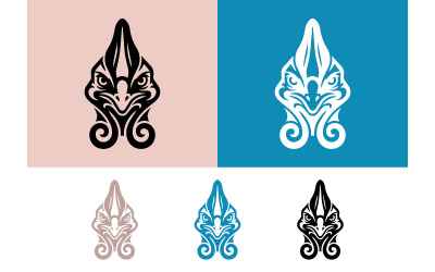 Logotipo de cabeza de águila tribal, arte abstracto.