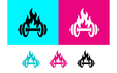 Manubrio in fiamme, simbolo del fitness in palestra.