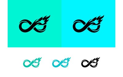 Symbole de l&amp;#39;infini avec effet de feu pour logo.