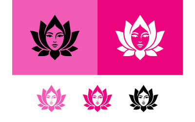 Lotus çiçeği, kadın yüzü logosu, Zen.