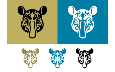Motif tribal animalier de rat pour logo de tatouage.