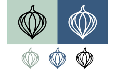 Abstract geometric fruit shape design.