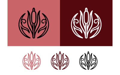 Botanical emblem logo design plant elements.