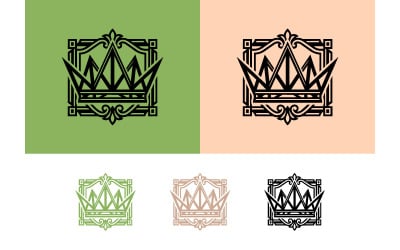 Kraliyet tacı amblemi logo tasarımı, vintage kraliyet amblemi.