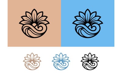 Floral crest logo design elements emblem.