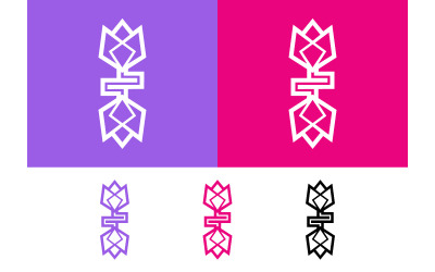 Geometrisch tulplogo in paars en roze.