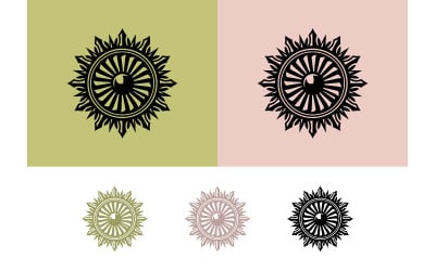 Jet engine turbine abstract logo design.