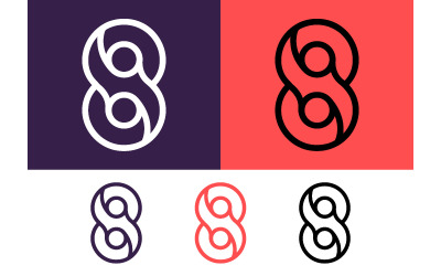 Symbole moderne de l&amp;#39;infini sur fond violet et rouge.