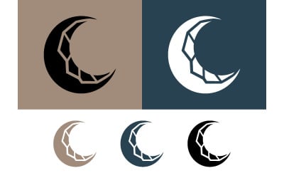 Moon crescent logo design night sky graphic.