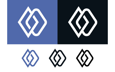 Överlappande fyrkantig logotyp abstrakt design.