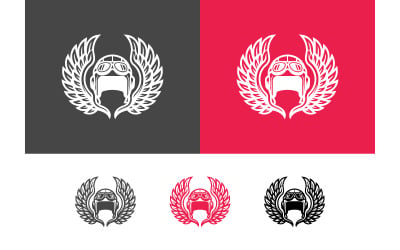 Pilot wings emblem vintage emblem logo design.