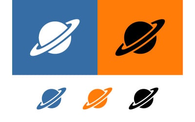 Design del logo ad anello planetario, tecnologia spaziale e planetaria.