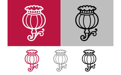 Poppy seed head icon for natural and botanical themes.