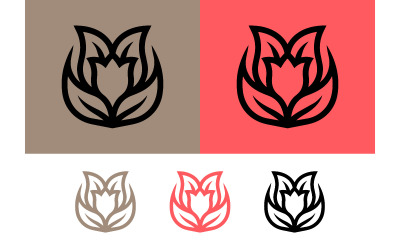 Stylized tulip flower emblem vector.