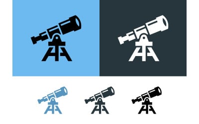 Telescope logo design astronomy science exploration.