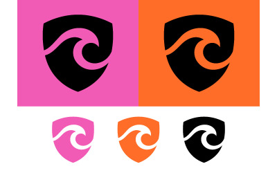 Vågsköld logotyp abstrakt konceptdesign.