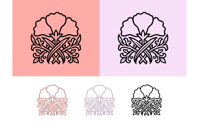 Abstrakt blommig blomning på rosa bakgrund.