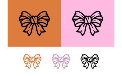 Bow knot icon design on color background.