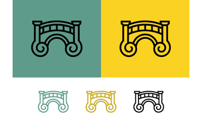 Icône de pont en forme d&amp;#39;arc, élément de design graphique moderne et stylisé.