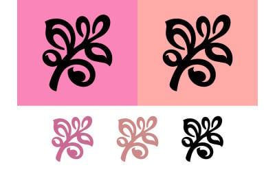 Dekorativer Pflanzenzweig, stilisierte Blätter, florales Motiv.