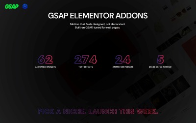 Додатки Themeshawk GSAP – розширені віджети анімації для Elementor