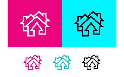 House outline with keyhole on teal background.