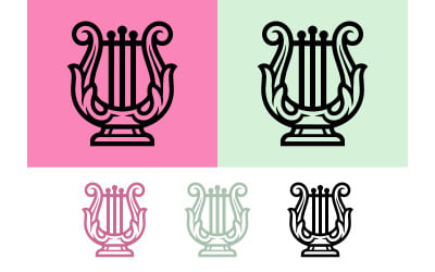 Lyre musical instrument icon for music.