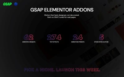 Modules complémentaires Themeshawk GSAP – Widgets d&amp;#39;animation avancés pour Elementor