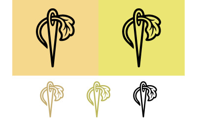 Ago con logo a forma di foglia.