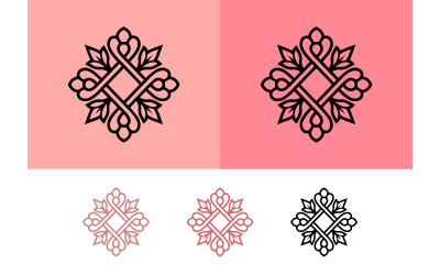 Decoratief bloemensymbool op een roze achtergrond.