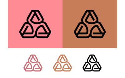 Triangular abstract loop logo design.